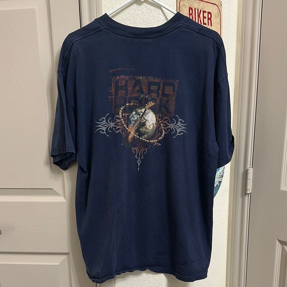 Hard Rock Cafe Navy Blue Men's Shirt Vintage